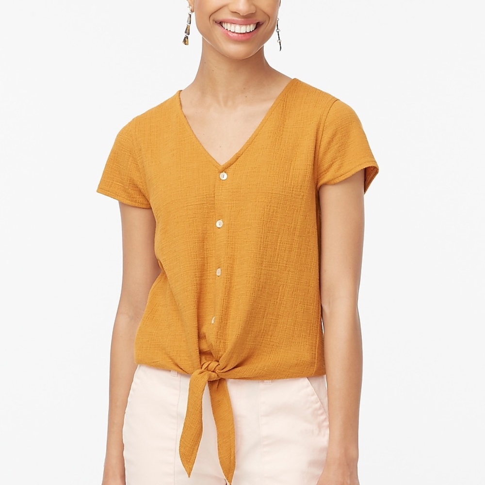 NWT burnt orange tie-front top